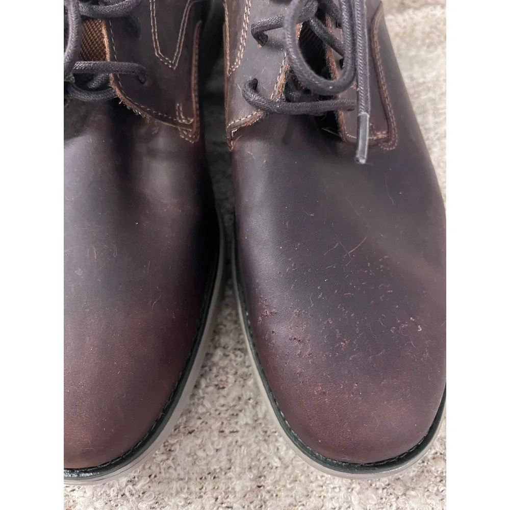 Rockport Garrett Plain Toe Mens Leather Brown Dress Shoes Size 12 Tan NWT READ**